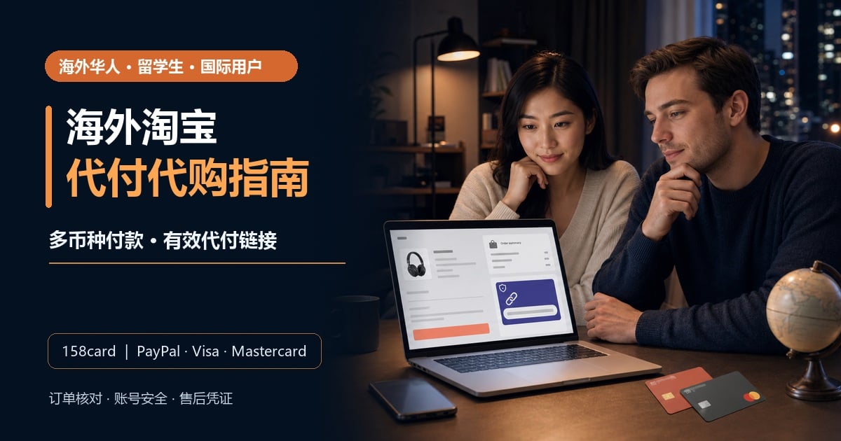海外淘宝代付代购指南，158card支持多币种付款和有效代付链接